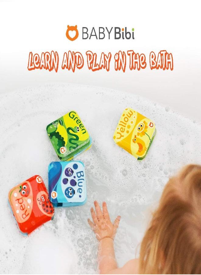 BabyBibi - BabyBibi Floating Baby Bath Books for Baby. Kids Learning Bath Toys. Waterproof Bathtime Toys for Toddlers. Kids Educational Infant Bath Toys. (Set of 4: Color Recognition Bath Books) - Image 1