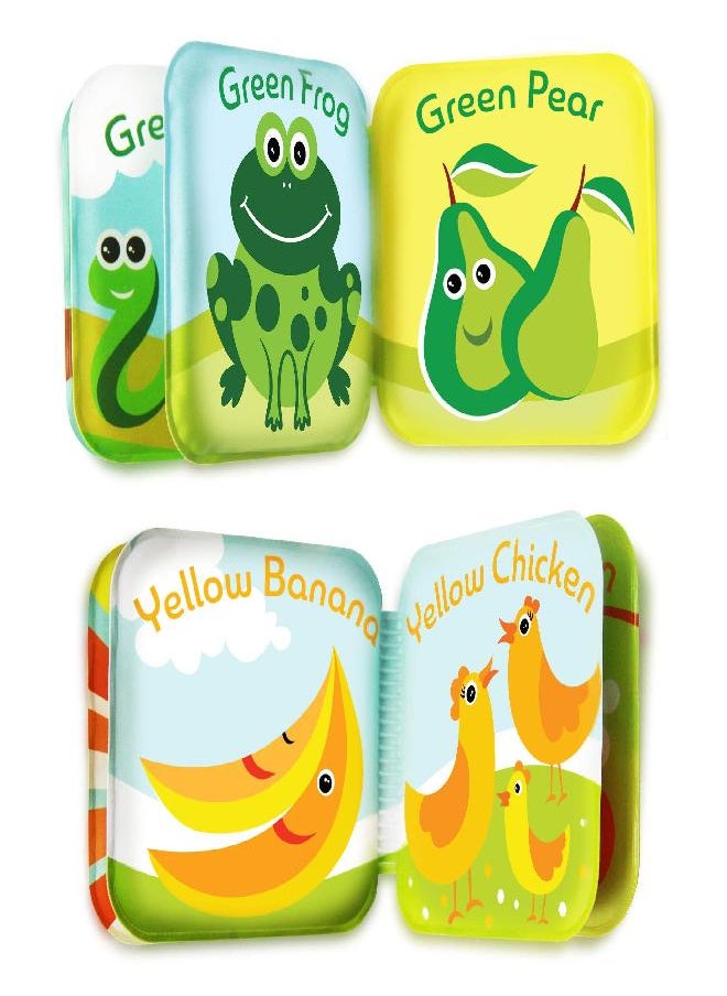 BabyBibi - BabyBibi Floating Baby Bath Books for Baby. Kids Learning Bath Toys. Waterproof Bathtime Toys for Toddlers. Kids Educational Infant Bath Toys. (Set of 4: Color Recognition Bath Books) - Image 1