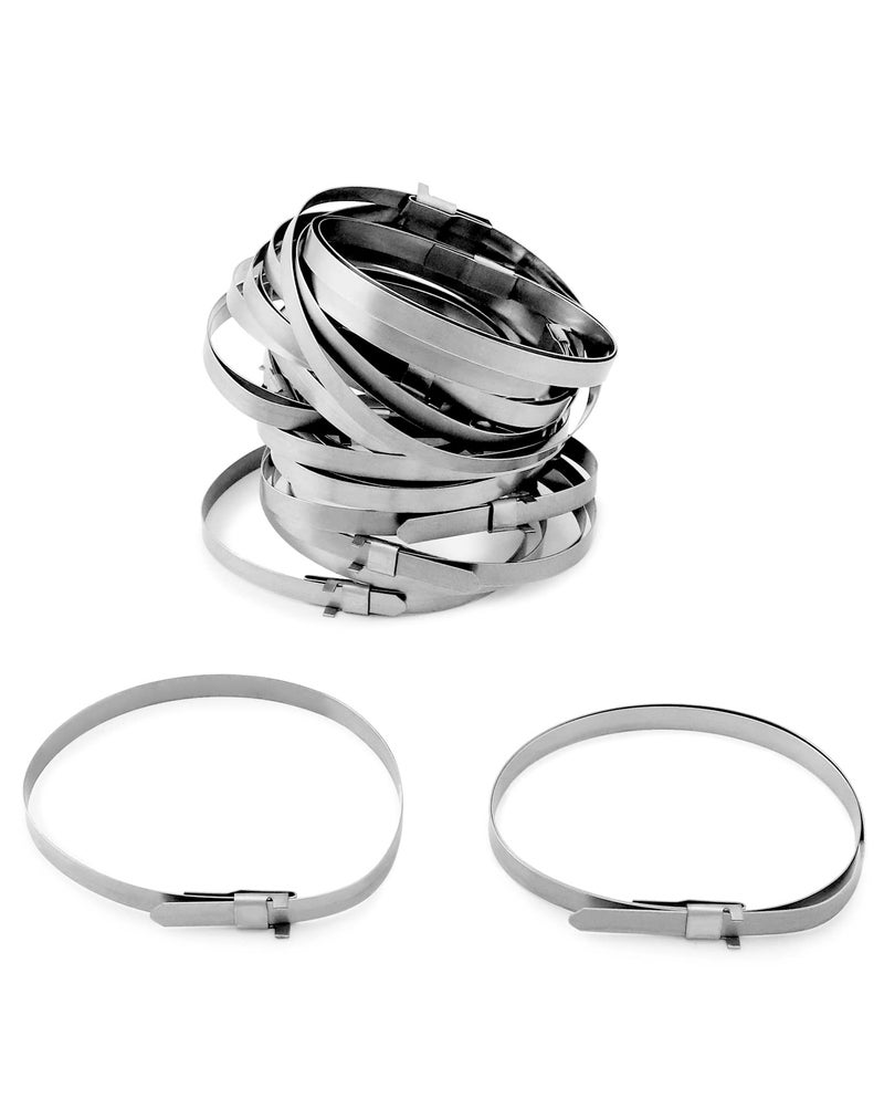QWORK QWORK CV Boot Clamp, 20 Pack 304 Stainless Steel CV Joint Boot Band Clamp, 1.8" - 3.2", 1.8" - 5.6" Universal Adjustable Drive Shaft CV Guide Clamp - Image 1