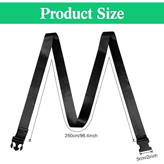 rayihni حزام تحريك الأطراف مع سحب يدوي حزام مرونة قابل للتعديل أحزمة مشي ممتعة لتمديد اليوغا ساق كتف تمرين (أسود) - Image 2