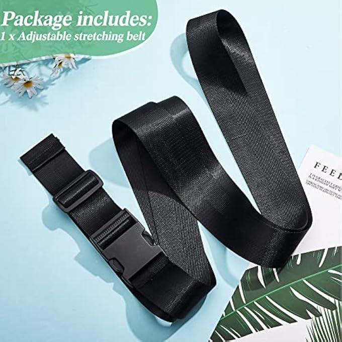 rayihni حزام تحريك الأطراف مع سحب يدوي حزام مرونة قابل للتعديل أحزمة مشي ممتعة لتمديد اليوغا ساق كتف تمرين (أسود) - Image 3