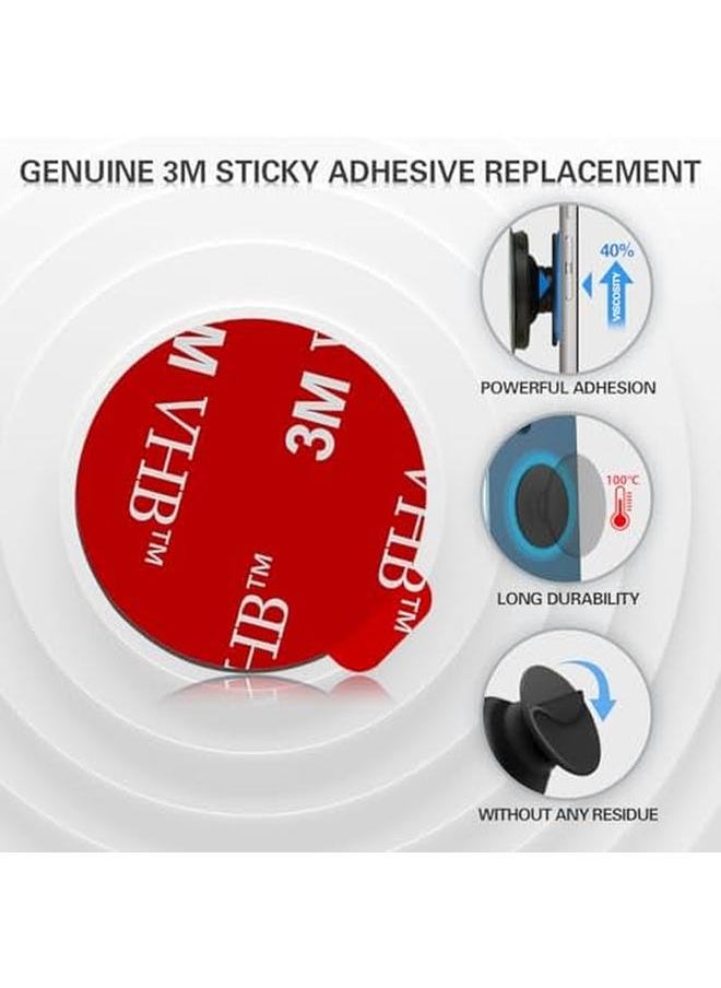 erorex - 9 Pack Sticky Adhesive Replacement For Socket Mount Base Vhb 3M Sticker Pads For Phone Collapsible Grip And Stand Back 9Pcs 35Mm Double Sided Tapes And 4Pcs Cleaning Prep Pads - Image 1