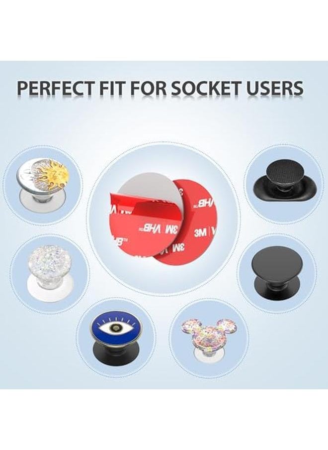 erorex - 9 Pack Sticky Adhesive Replacement For Socket Mount Base Vhb 3M Sticker Pads For Phone Collapsible Grip And Stand Back 9Pcs 35Mm Double Sided Tapes And 4Pcs Cleaning Prep Pads - Image 1