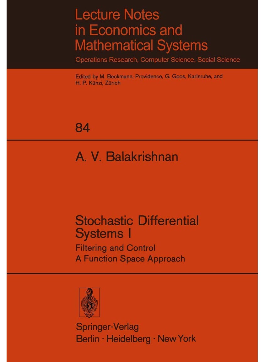 Stochastic Differential Systems I: Filtering and Control A Function Space Approach 