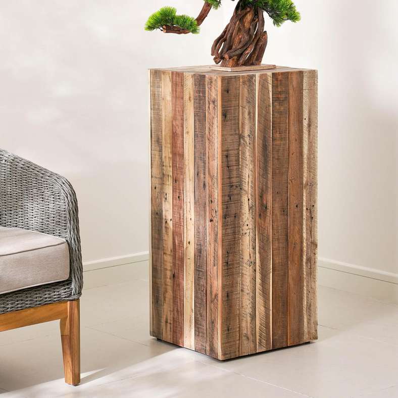 Pan Home Brook Wooden Decor Pillar 40x40x90cm- Brown - 112AIC9903555 - Image 1