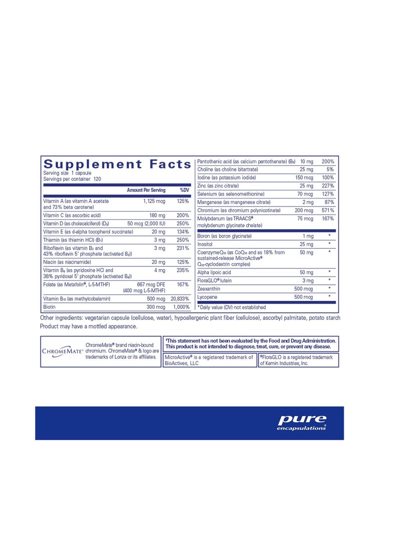 Pure Encapsulations O.N.E Multivitamin 120 Capsules - Image 2
