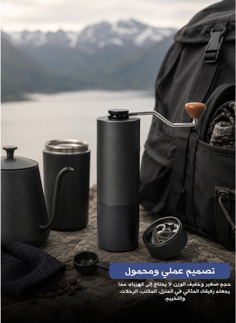 Premium Manual Coffee Grinder with High-Precision Stainless Steel Burrs – Full Control Over Adjustable Grind Settings for Espresso, Pour-Over & French Press, Consistent Uniform Grind for Optimal Flavor Extraction, Perfect for Home, Office, Travel & Camping - Image 1