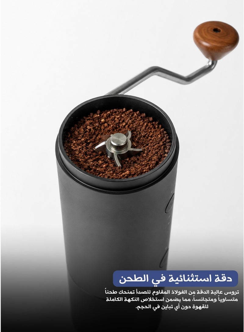 Premium Manual Coffee Grinder with High-Precision Stainless Steel Burrs – Full Control Over Adjustable Grind Settings for Espresso, Pour-Over & French Press, Consistent Uniform Grind for Optimal Flavor Extraction, Perfect for Home, Office, Travel & Camping - Image 3