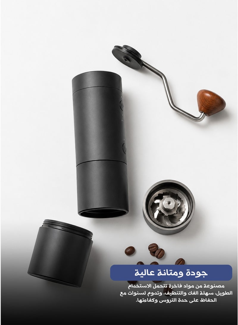 Premium Manual Coffee Grinder with High-Precision Stainless Steel Burrs – Full Control Over Adjustable Grind Settings for Espresso, Pour-Over & French Press, Consistent Uniform Grind for Optimal Flavor Extraction, Perfect for Home, Office, Travel & Camping - Image 2