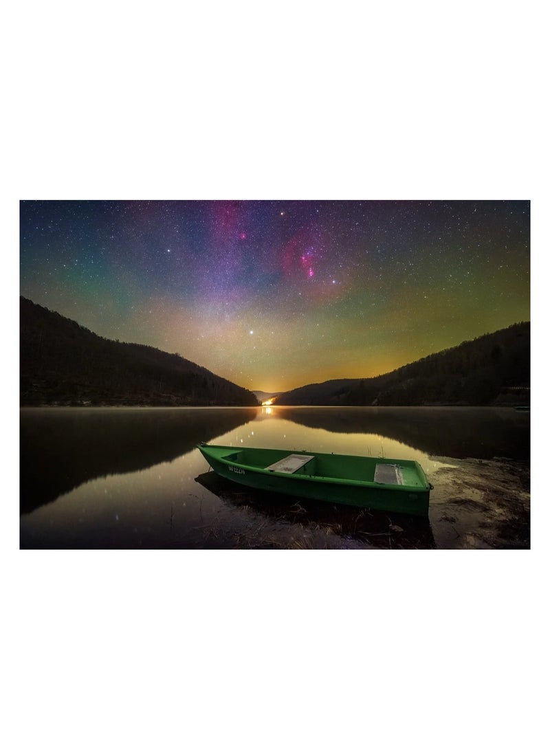 Anna 1000-Piece Lakefront Starry Night Colorful Family Entertainment Puzzle - Image 1