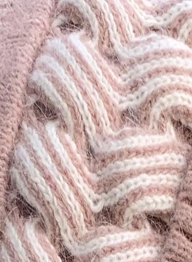 Flygon قبعة فلايغون النسائية المحبوكة، قبعة شتوية دافئة من الصوف المخملي الناعم، وشاح للرقبة | قبعة بيني فضفاضة بألوان متداخلة، قبعة على شكل قرد مع وشاح للرقبة، مناسبة للتزلج والمشي لمسافات طويلة والأنشطة الخارجية، للبنات والسيدات، متعددة الألوان - Image 4