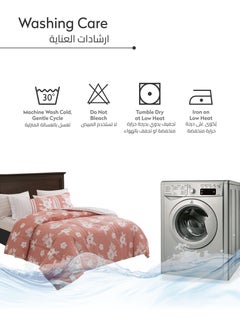 Donetella Printed Comforter Set 4-Pcs Single Size All Season Decorated Reversible Single Bed Comforter Set Fits (140 X 200 Cm)With Super-Soft Down Alterntaive Filing,Rose  - Image 5