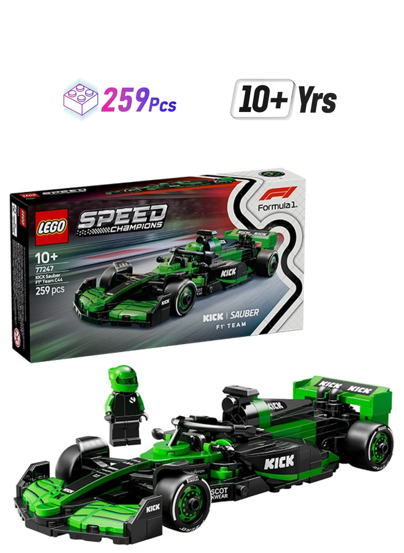 ليغو Speed Champions KICK Sauber F1 Team C44 Race Car Toy with a Collectible Formula 1 Driver Minifigure - Model Kits for 10+ Year Old Boys & Girls or Adult Motorsport Fans 77247 (259 pieces)