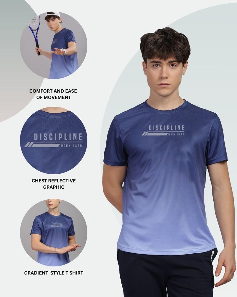 DOMIN8 Men's Lightweight Ultra Smooth Activewear T Shirt Blue - Image 3