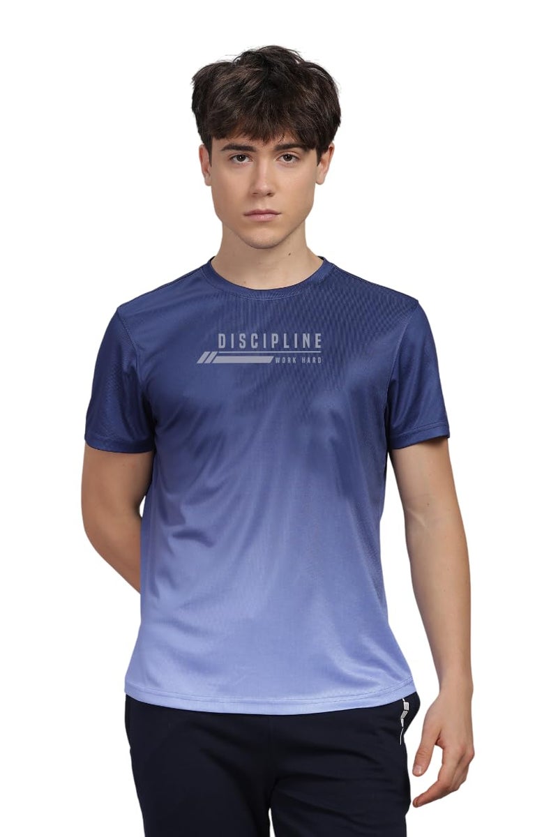 DOMIN8 Men's Lightweight Ultra Smooth Activewear T Shirt Blue - Image 1