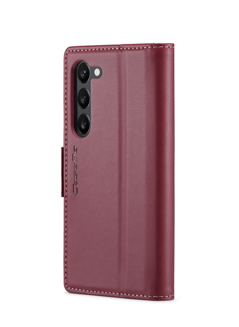CaseMe - Flip Wallet Case For Samsung Galaxy S24 Plus, [RFID Blocking] PU Leather Wallet Flip Folio Case with Card Holder Kickstand Shockproof Phone Cover (Red) - Image 1
