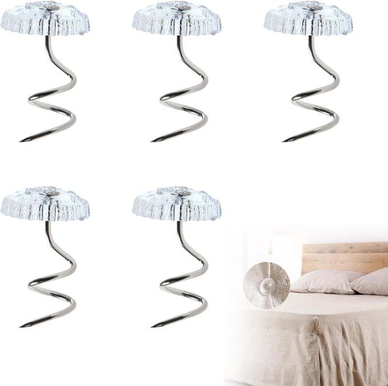 smrtcol 50Pcs Bed Skirt Pins, 10mm Clear Head Twist Pins for Sofa Covers, Upholstery, & Fabric – No-Slip Furniture Fasteners for Sheets, Car Interiors, Garage Insulation - Image 1