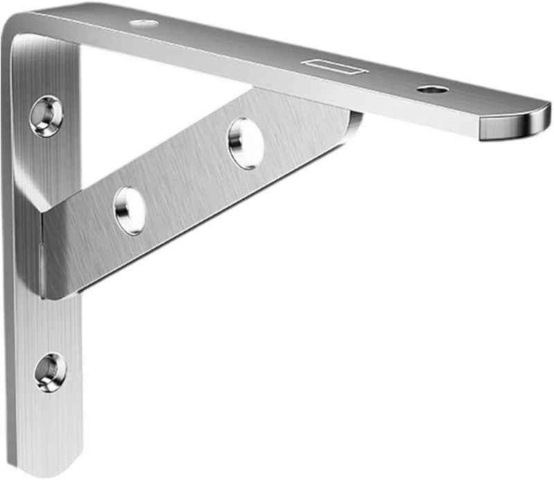 8 بوصة حاملات رف حرف L ثقيلة 2 قطعة حاملات حائط من الفولاذ المقاوم للصدأ - Image 4