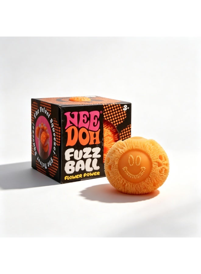Needoh Fuzz Ball Squishy Smiley Toy | Velvet-Touch Sensory Fidget Ball for Stress Relief，Smiley Face Squeezing Toy, A Sensory Stress-relieving Toy for Children and Sdults (Multiple Colors Available) - Image 1