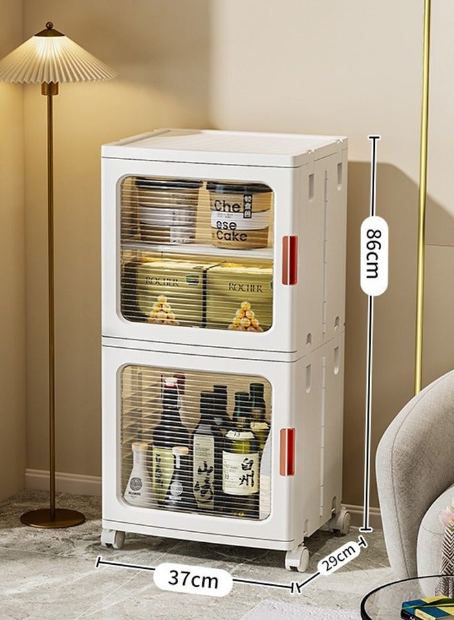 keke 2 Layers Household Living Room Folding Storage Cabinet  - Image 1