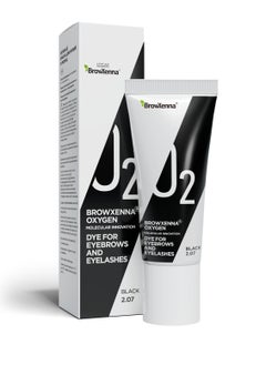 BrowXenna OXYGEN J2 Dye for Eyebrows and Eyelashes 15 ML | Black #2.07 