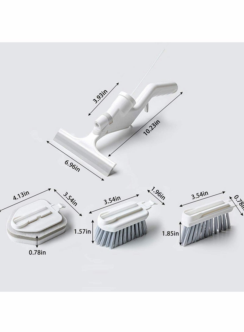 XiuWoo Multipurpose Cleaning Brush Set with Soap Dispenser Including 4 Heads Kitchen Sink Glass Groove Gap and Sponge Dishwashing Tools Do Not Hurt Your Hands - Image 4