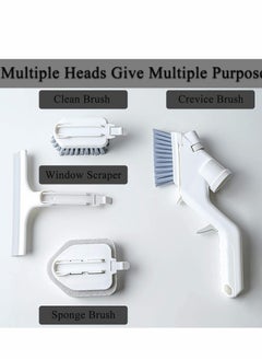 XiuWoo Multipurpose Cleaning Brush Set with Soap Dispenser Including 4 Heads Kitchen Sink Glass Groove Gap and Sponge Dishwashing Tools Do Not Hurt Your Hands  - Image 3
