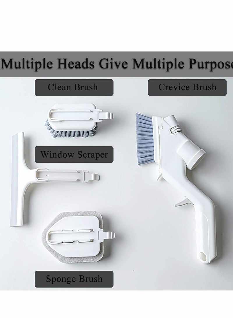 XiuWoo Multipurpose Cleaning Brush Set with Soap Dispenser Including 4 Heads Kitchen Sink Glass Groove Gap and Sponge Dishwashing Tools Do Not Hurt Your Hands - Image 3