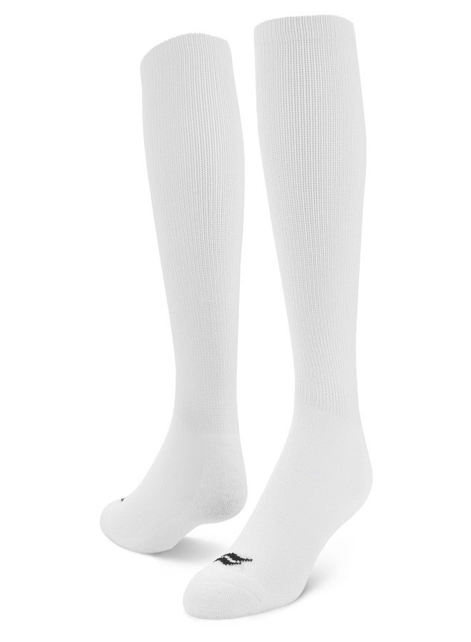 Sof Sole Football Over-the-Calf Team Athletic Performance Socks (2 Pair), Large, White - Image 1