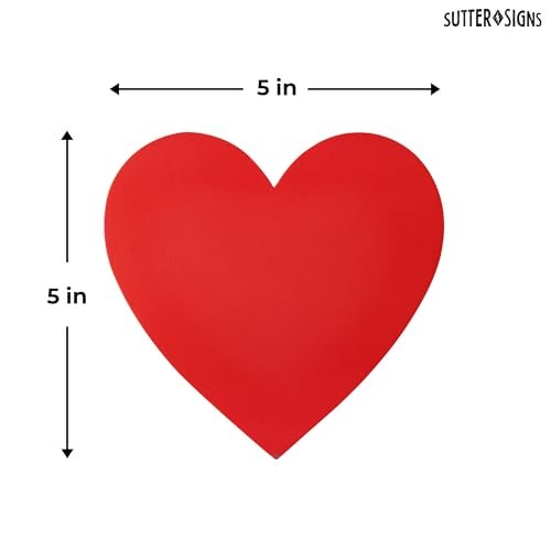 Sutter Signs Large Heart Paper Cutouts 54 ct | 5" Cut Out Shapes for Bulletin Board, Classroom, Decorations, Crafts - Image 2