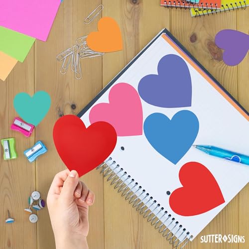 Sutter Signs Large Heart Paper Cutouts 54 ct | 5" Cut Out Shapes for Bulletin Board, Classroom, Decorations, Crafts - Image 5
