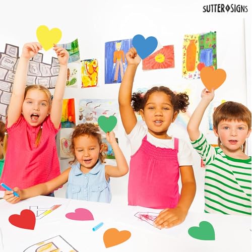 Sutter Signs Large Heart Paper Cutouts 54 ct | 5" Cut Out Shapes for Bulletin Board, Classroom, Decorations, Crafts - Image 4