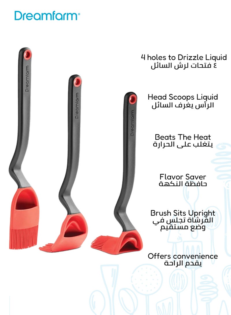 دريم فارم فرشاة لتوزيع الصوص | فرشاة سيليكون للتوزيع | مقاومة للحرارة حتى 260°C | تصميم مضاد للتنقيط | 28سم × 5سم | آمنة للغسل في غسالة الصحون وغير لاصقة - Image 3