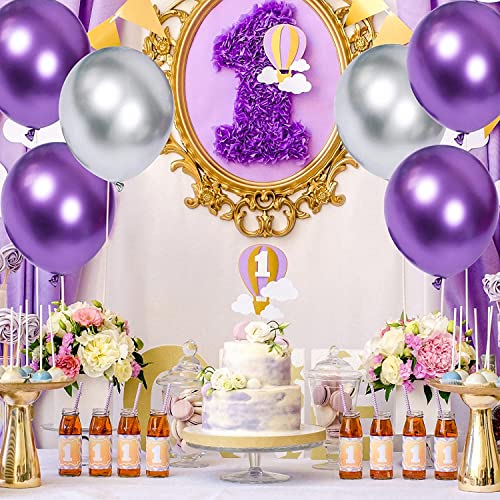 atorakushon Latex Purple and Silver Color Super Quality Rubber Balloons 10" Christmas Xmas Balloons Best For Theme Party Decoration Birthday Wedding Anniversary Office Party Ceremony Pack of 100 - Image 5