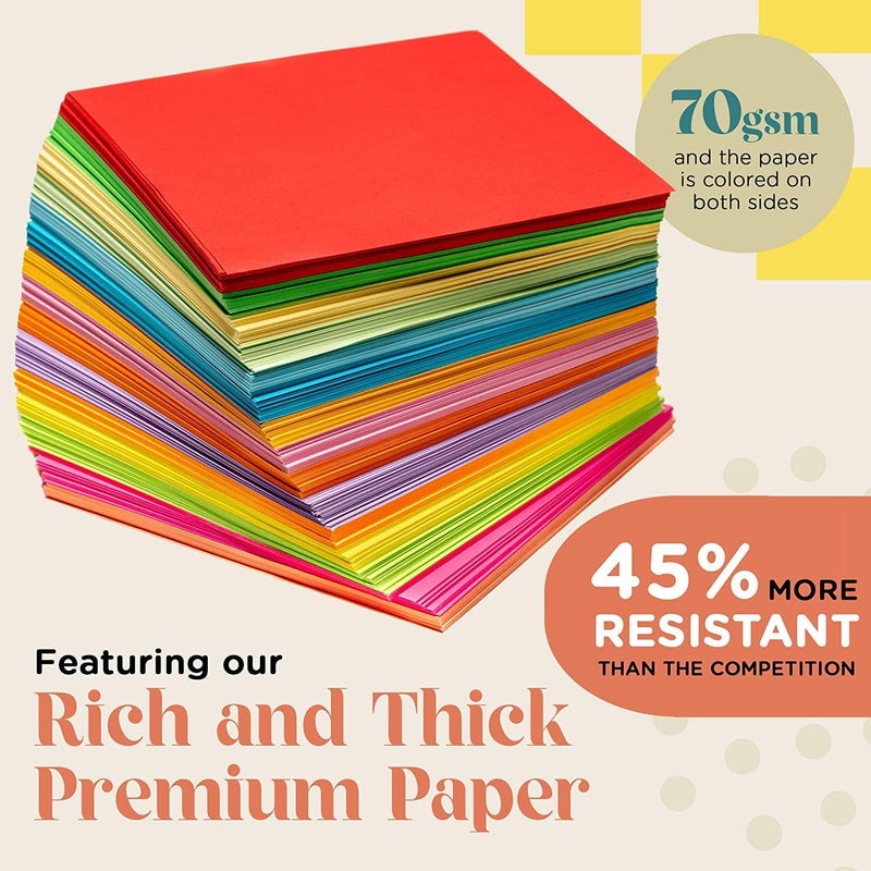 HPST Origami Paper - 1100 Sheets - Double Sided 6x6 inches Origami Squares for kids - 15 Vibrant Colors - Easy Fold Papers for Arts & Crafts - Image 5