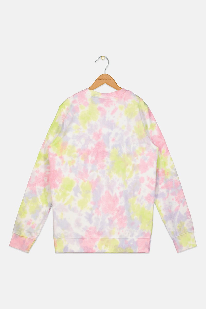 Ellesse Kids Girl Tie-Dye Sweatshirt, Pink - Image 2