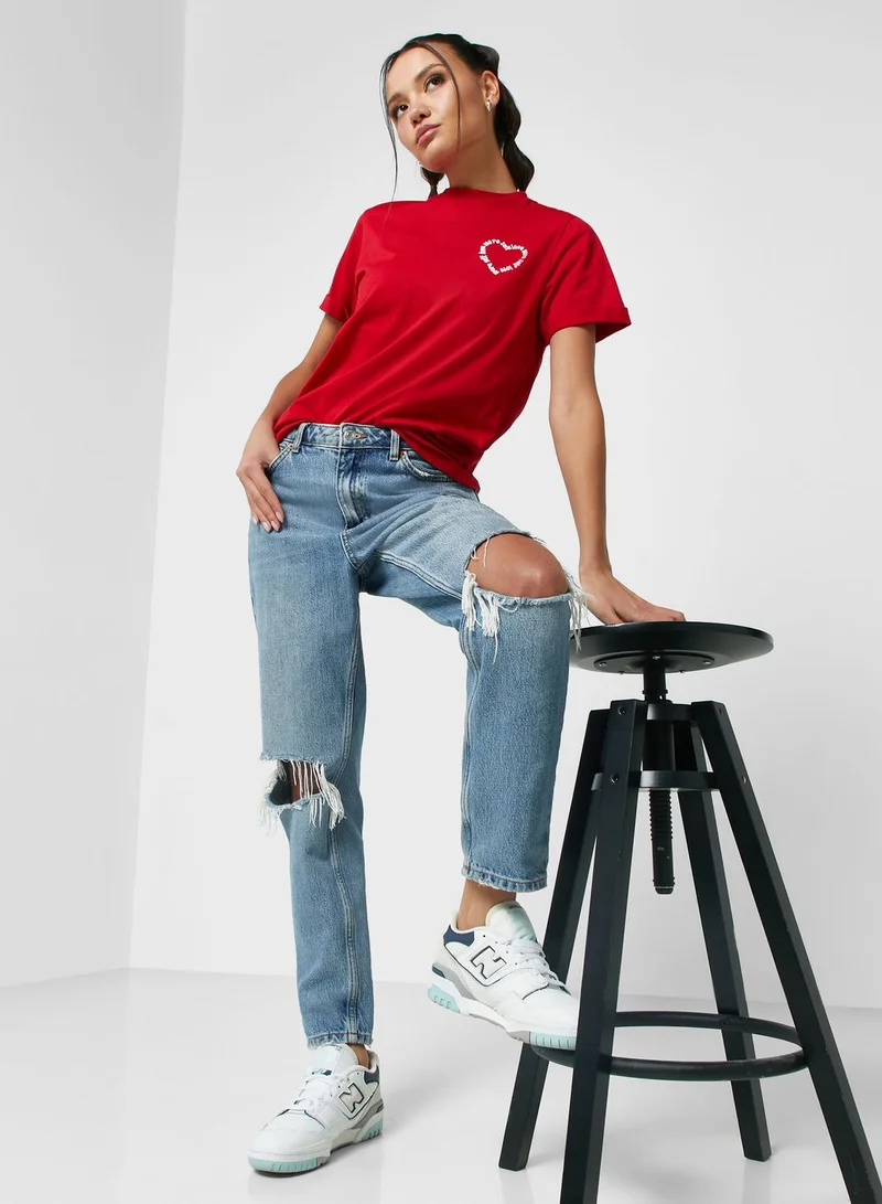 جينجر Regular Tshirt Eiht Roll Up Cuff ( Tacked)