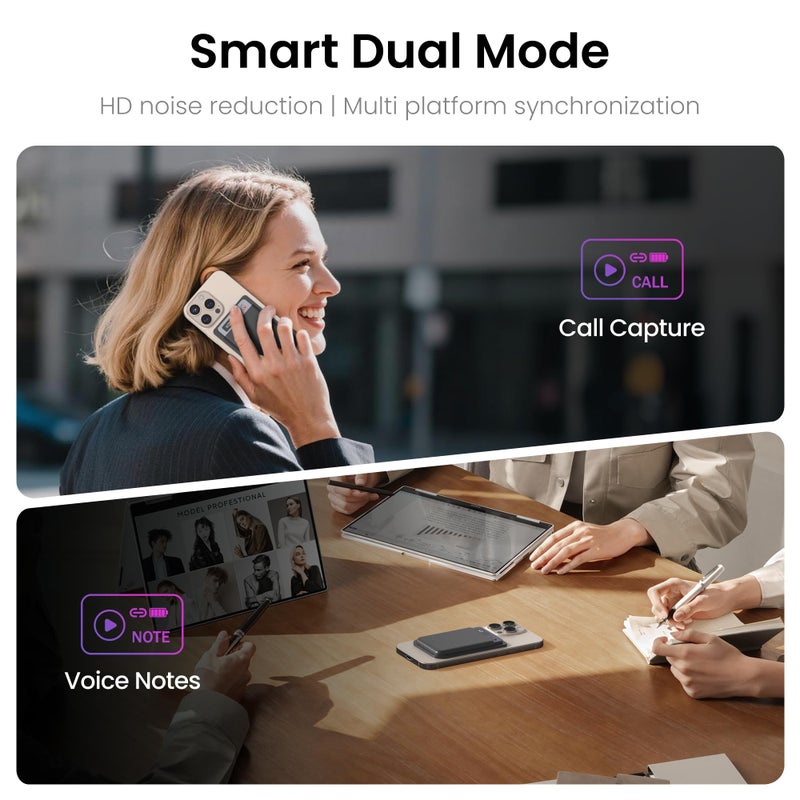 ABVPO AI Voice Recorder, Transcribe & Summarize, AI Noise Cancellation Technology, Supports 152 Languages, 64GB Memory APP Control Audio Recorder for Lectures, Meetings, Calls (Starlight) - Image 2