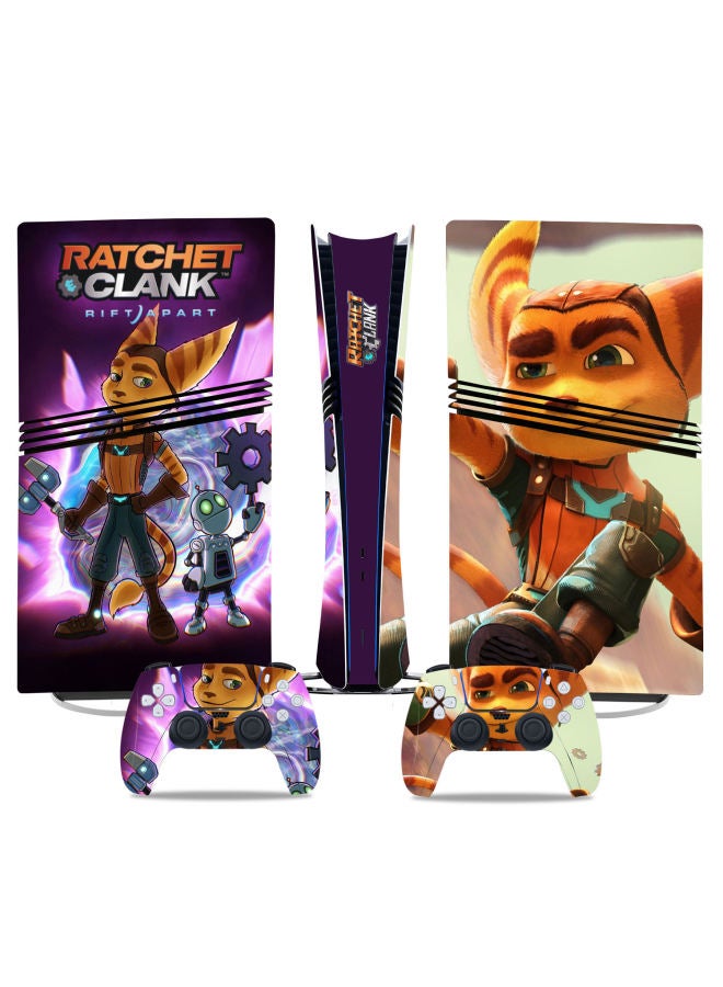 Chivalrous PS5 Pro Game Machine Color Stickers Color Film Body P5 Sticker Skin Sticker Ratchet-Color:TN-P5PDigital-1550 - Image 4