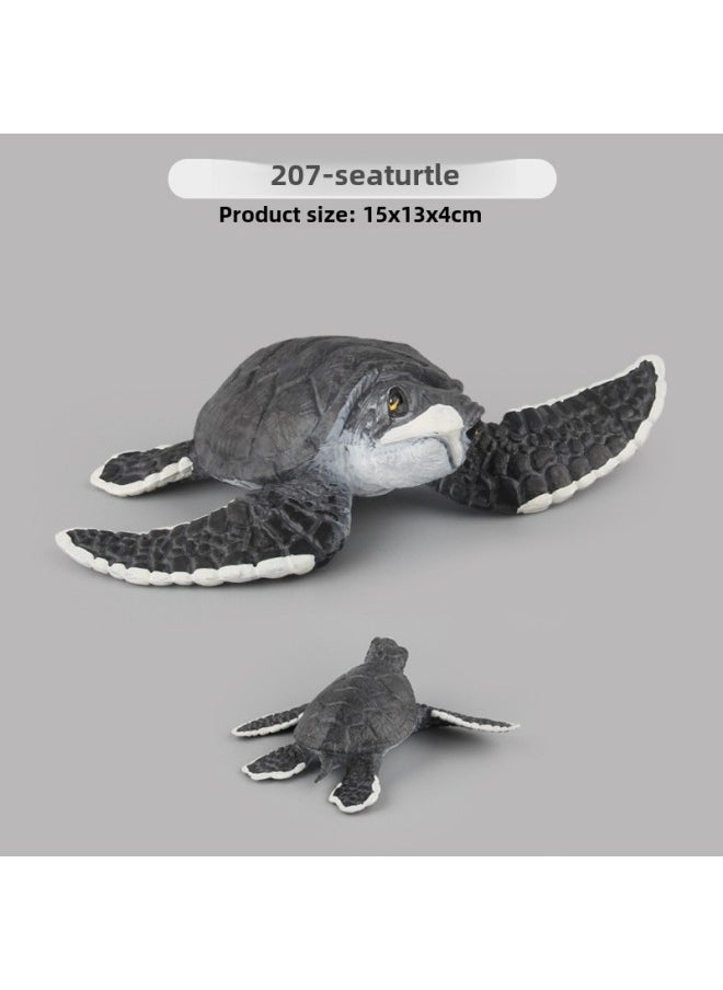 Generic - Simulation Whale Shark Tiger Shark Blue Whale Marine Biological Model Deep Sea Prehistoric Ancient Deng's Fish Trilobite Animal Model-Color:PL127-207 Turtle 142g - Image 1