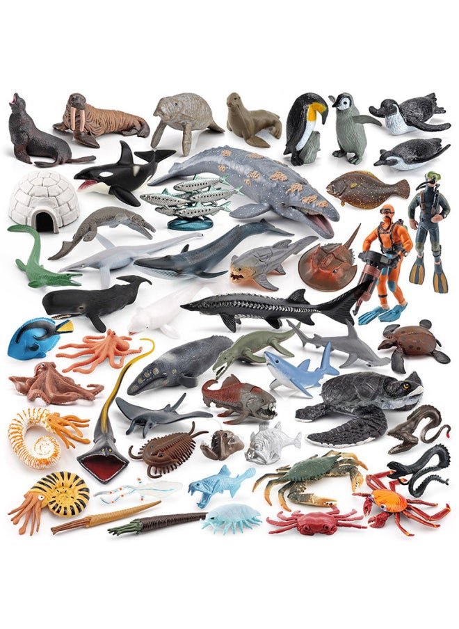 Generic - Simulation Whale Shark Tiger Shark Blue Whale Marine Biological Model Deep Sea Prehistoric Ancient Deng's Fish Trilobite Animal Model-Color:PL127-207 Turtle 142g - Image 1