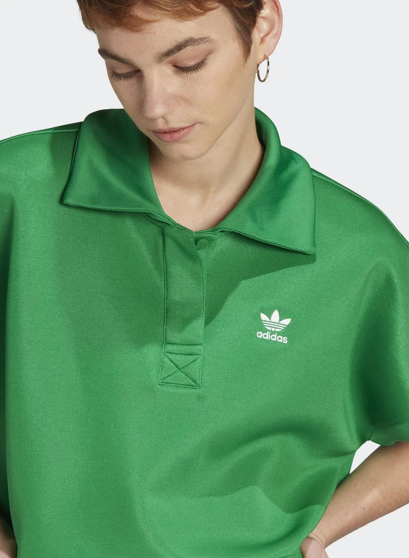 adidas Originals Oversized Cropped Polo T-Shirt