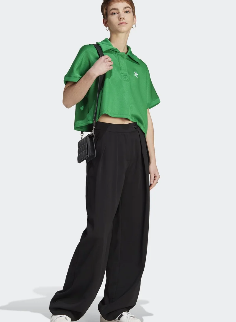 adidas Originals Oversized Cropped Polo T-Shirt