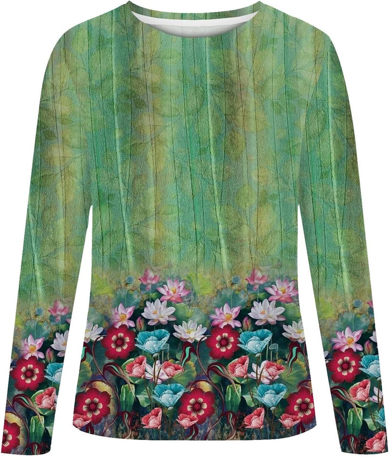 cheekyglo Crewneck Sweatshirt Women's Long Sleeve Blouse Casual Print Oversize Pullover Lightweight Loose Fall Tunic Tops - Image 2