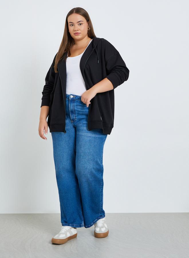 Styli Women Plus Size Black Oversized Hoodie - Image 2