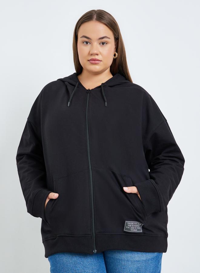 Styli Women Plus Size Black Oversized Hoodie - Image 1