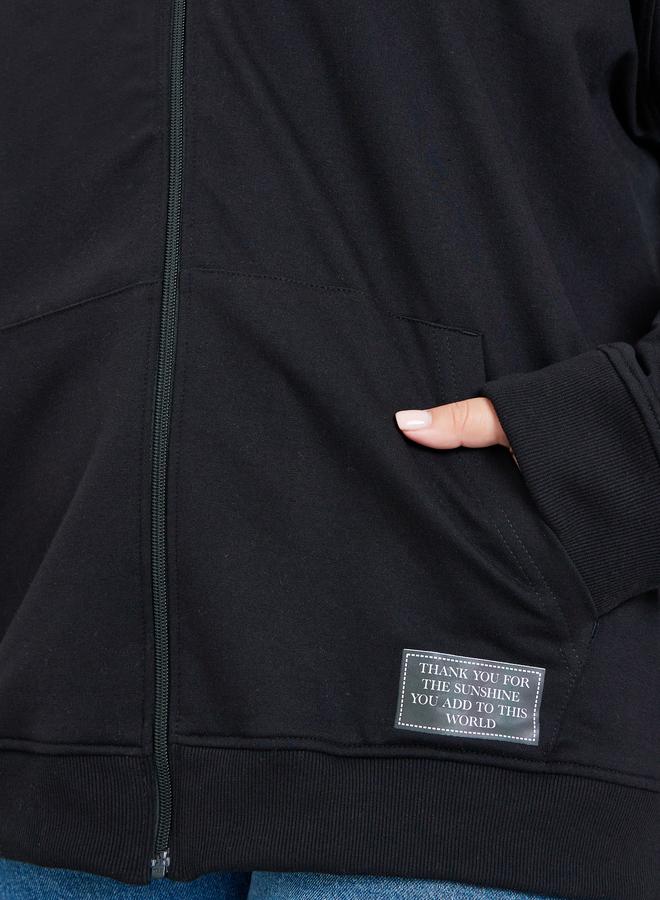 Styli Women Plus Size Black Oversized Hoodie - Image 4