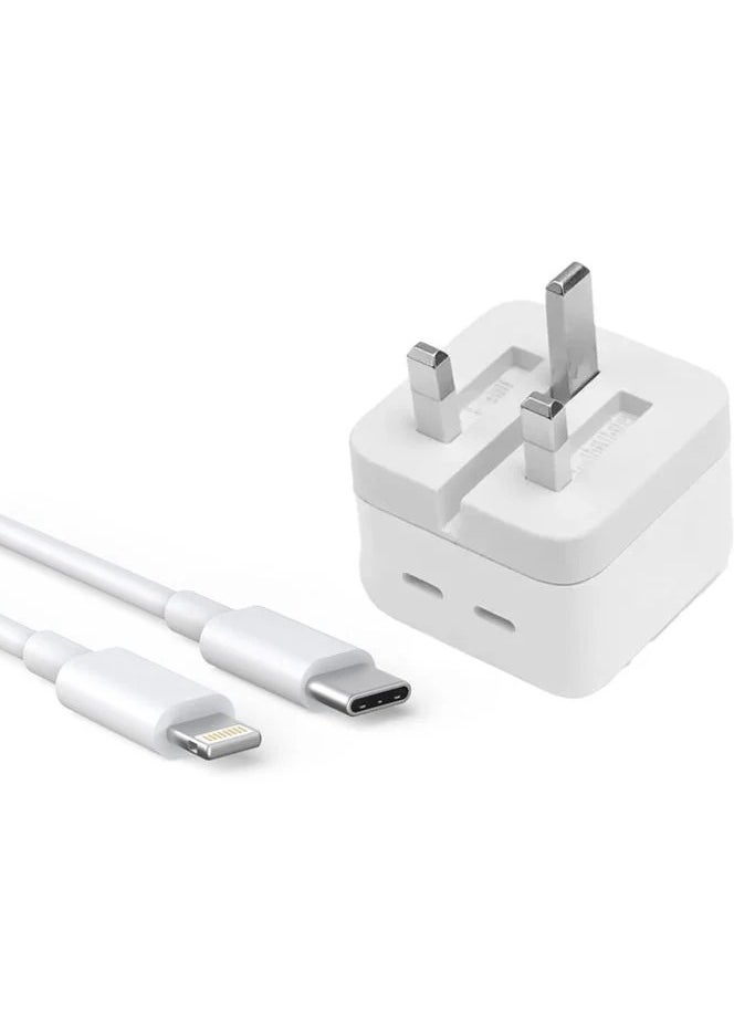 USB C Plug, 35W Dual USB C Fast Charger Plug Power Adapter for iPhone 15/14/14 Plus/Pro/ 14 Pro Max/ 13/12/ 11/ X/Samsung/Pad/Speaker/AirPods
