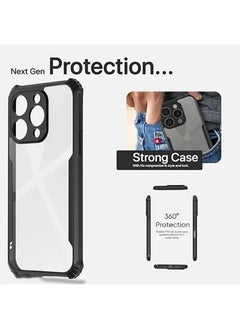 Case Up Case For Apple iPhone 16 Pro Max Crystal Clear Tactical Back Cover Case With 360 Degree Protection, Shockproof Bumper Protective Phone Cover, Anti-Scratch Hard PC Back (Clear)  - Image 4