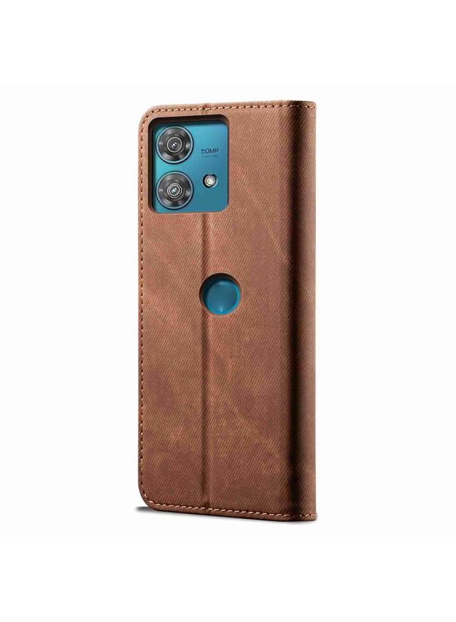 S-TOP Case For Motorola Edge 40 Neo Denim Texture Flip Leather Phone Case - Image 3